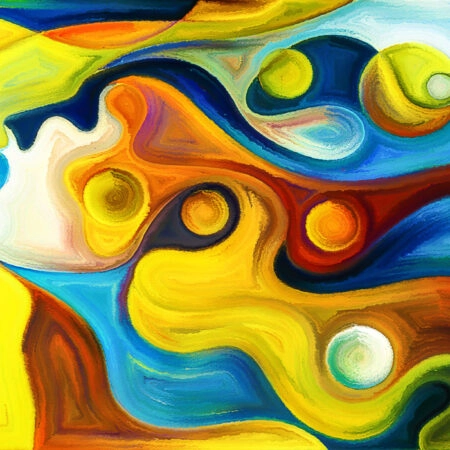 Πινακας σε καμβά SURREAL COLORFUL HUMAN PROFILES - Αφηρημενα και Abstract Sticky 4