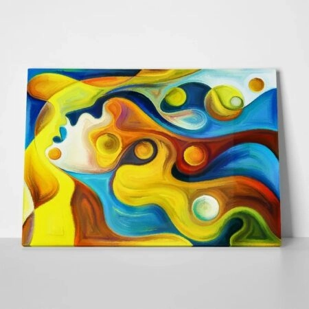 Πινακας σε καμβά SURREAL COLORFUL HUMAN PROFILES - Αφηρημενα και Abstract