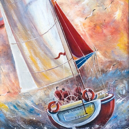Πινακας σε καμβά THREE SAILMEN ON A SAILING BOAT - Αθληματα και Χομπυ Sticky 4