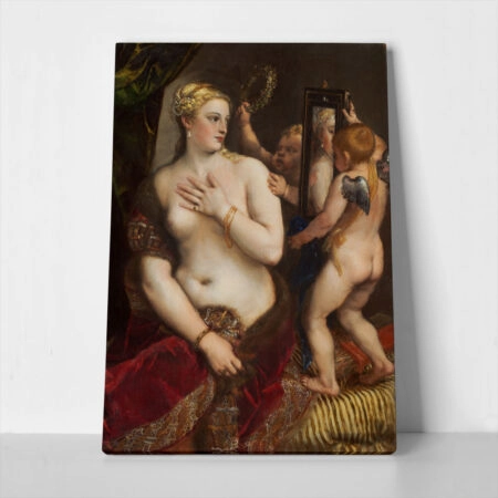 Πινακας σε καμβά TITIAN - VENUS MIRROR - Tiziano Vecelli