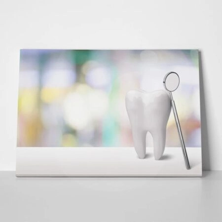 Πινακας σε καμβά TOOTH AND DENTIST MIRROR - Επιστημη και Υγεια