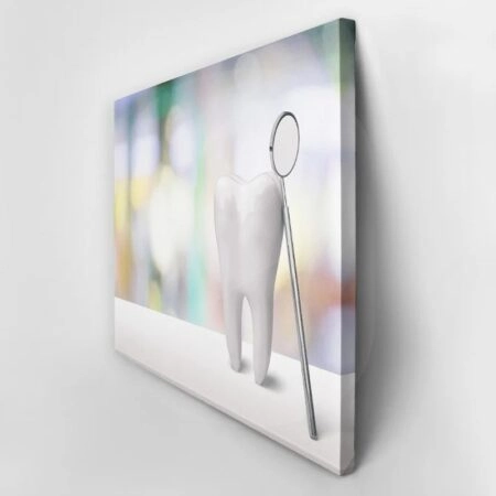 Πινακας σε καμβά TOOTH AND DENTIST MIRROR - Επιστημη και Υγεια Sticky 2