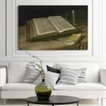 Πινακας σε καμβά VAN GOGH - STILL LIFE WITH BIBLE