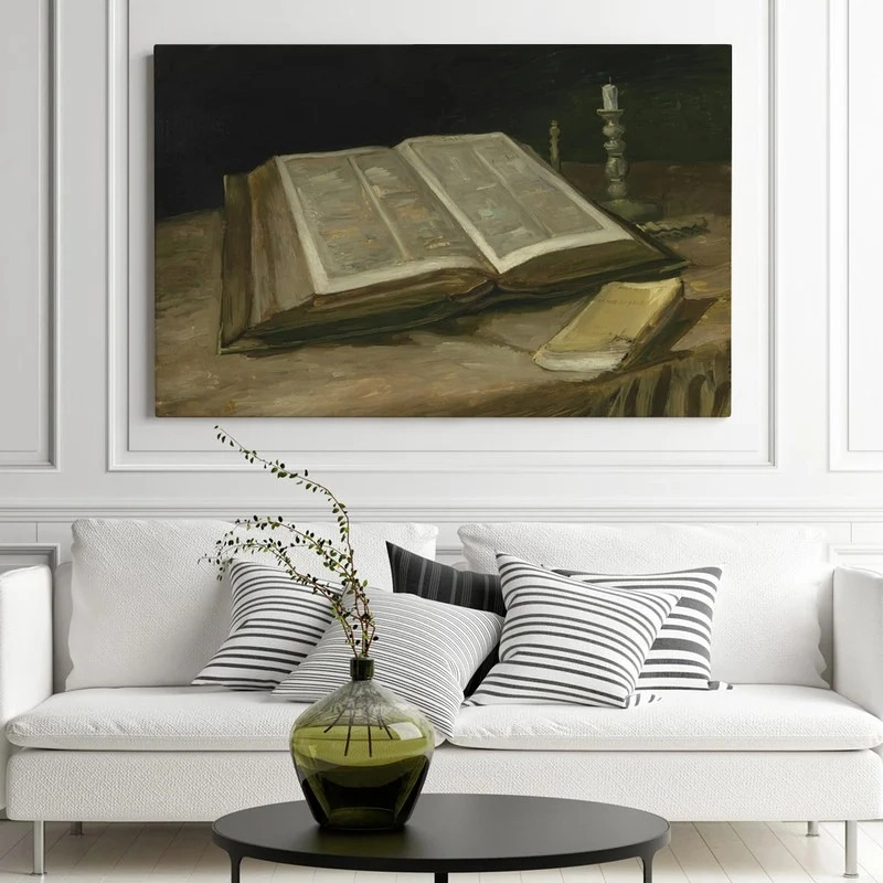 Πινακας σε καμβά VAN GOGH - STILL LIFE WITH BIBLE