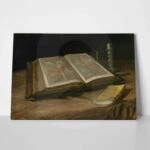 Πινακας σε καμβά VAN GOGH - STILL LIFE WITH BIBLE