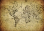Πινακας σε καμβά VINTAGE WORLD MAP 1814