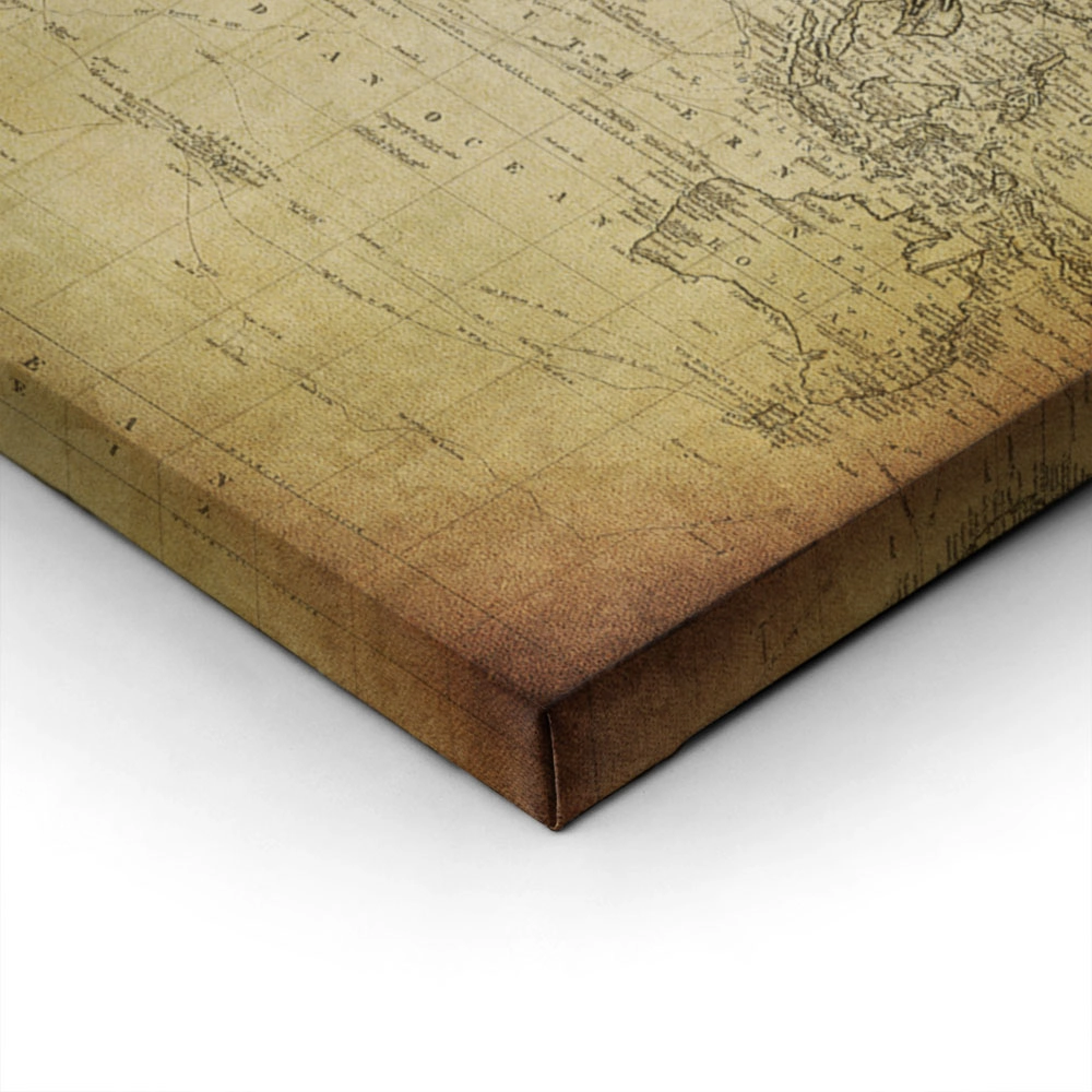 Πινακας σε καμβά VINTAGE WORLD MAP 1814