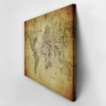 Πινακας σε καμβά VINTAGE WORLD MAP 1814