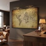 Πινακας σε καμβά VINTAGE WORLD MAP 1814