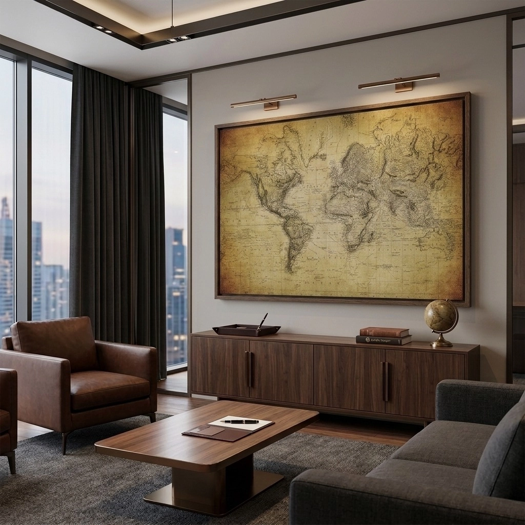 Πινακας σε καμβά VINTAGE WORLD MAP 1814