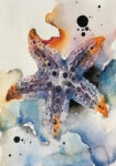 Πινακας σε καμβά WATERCOLOR STARFISH 2