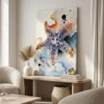 Πινακας σε καμβά WATERCOLOR STARFISH 2