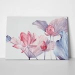 Πινακας σε καμβά WATERCOLOR BOTANICAL ILLUSTRATION LOTUS FLOWER