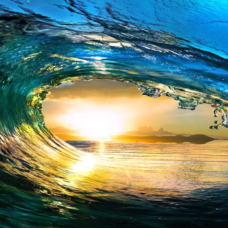 Πινακας σε καμβά SUNSET WAVE - Κυματα Sticky 5