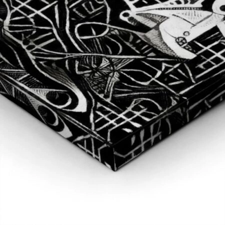 OUTLET Πινακας σε καμβά YACHTS ON REGATTA MONOCHROME CUBISM 120cm x 80cm - OUTLET Sticky 1