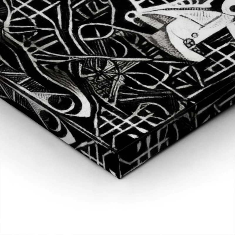Πινακας σε καμβά YACHTS ON REGATTA MONOCHROME CUBISM