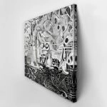 Πινακας σε καμβά YACHTS ON REGATTA MONOCHROME CUBISM