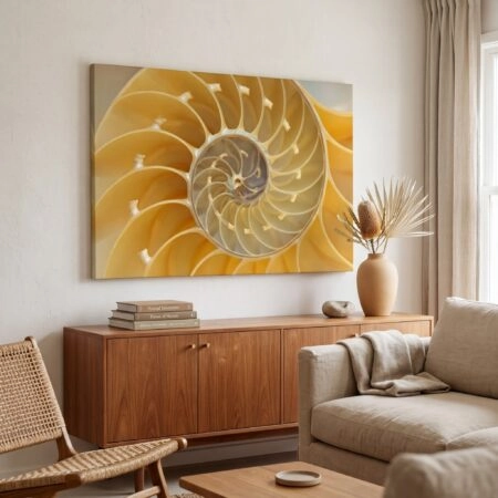 Πινακας σε καμβά YELLOW SHELL - Κοχυλια