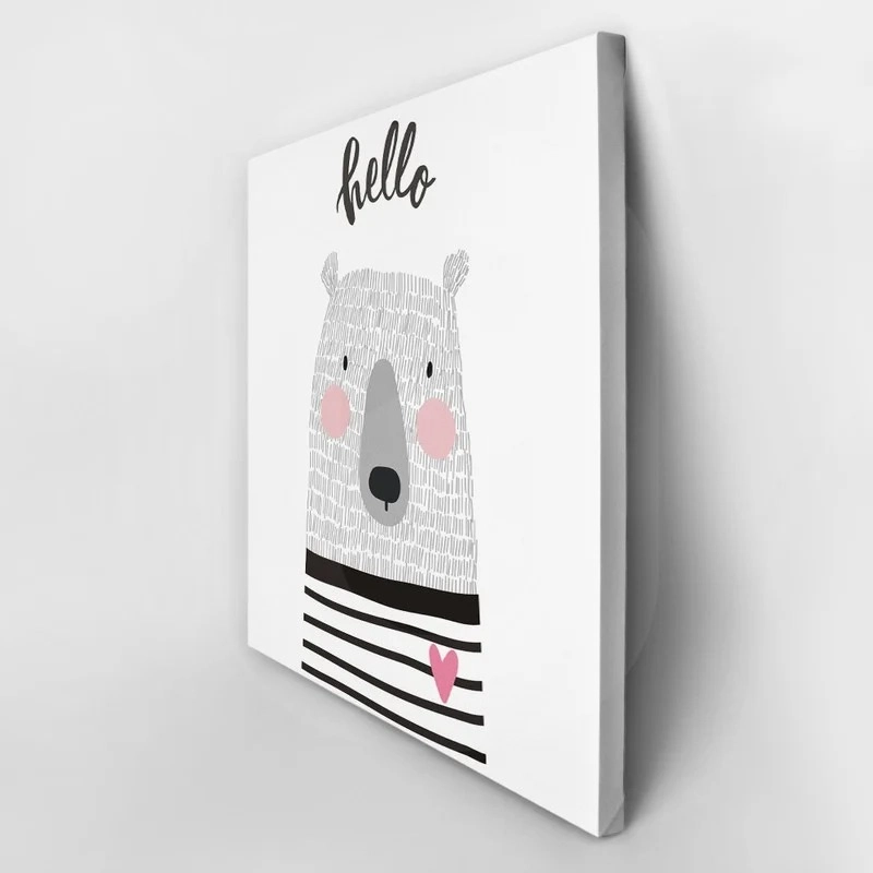 Πίνακας σε καμβά CUTE CARD HAND DRAWN BEAR