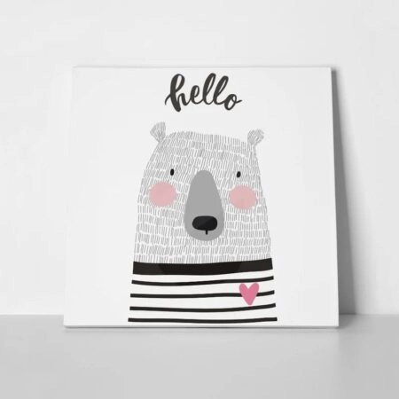 Πίνακας σε καμβά CUTE CARD HAND DRAWN BEAR - Παιδικοι και set