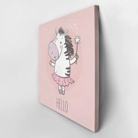 Πίνακας σε καμβά CUTE LITTLE ZEBRA PRINCESS - Παιδικοι και set Sticky 2