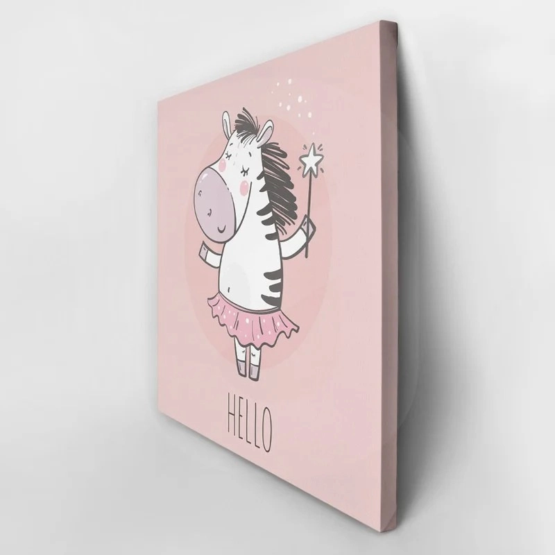 Πίνακας σε καμβά CUTE LITTLE ZEBRA PRINCESS