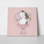 Πίνακας σε καμβά CUTE LITTLE ZEBRA PRINCESS