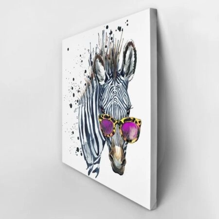 Πίνακας σε καμβά FUNNY ZEBRA SPLASH - Ζωα Sticky 2