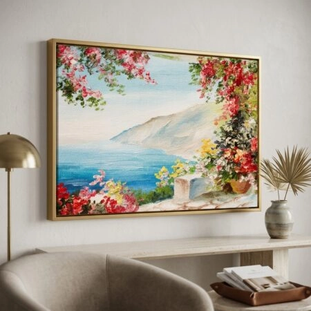 Πινακας σε καμβά HOUSE NEAR SEA 4 - Πινακες σε καμβα Sticky 3