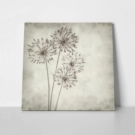 Πίνακας σε καμβά TEXTURED OLD PAPER BACKGROUND ALLIUM - Floral - Λουλουδια Sticky 1