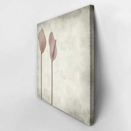 Πίνακας σε καμβά TEXTURED OLD PAPER BACKGROUND PINK ANTHURIUM - Floral - Λουλουδια Sticky 3