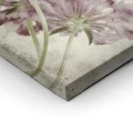 Πίνακας σε καμβά TEXTURED OLD PAPER BACKGROUND SCABIOSA FLOWER