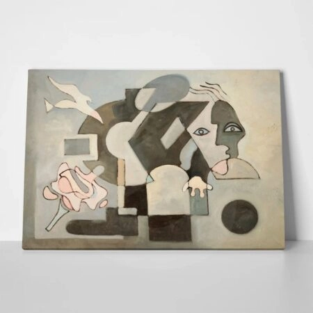 Πινακας σε καμβά ABSTRACT OIL PAINTING DOVE FACE GEOMETRICAL - Αφηρημενα και Abstract