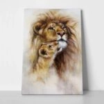 Πινακας σε καμβά AIRBRUSH PAINTING LOVING LION