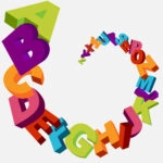 Πίνακας σε καμβά ALPHABET SWIRL