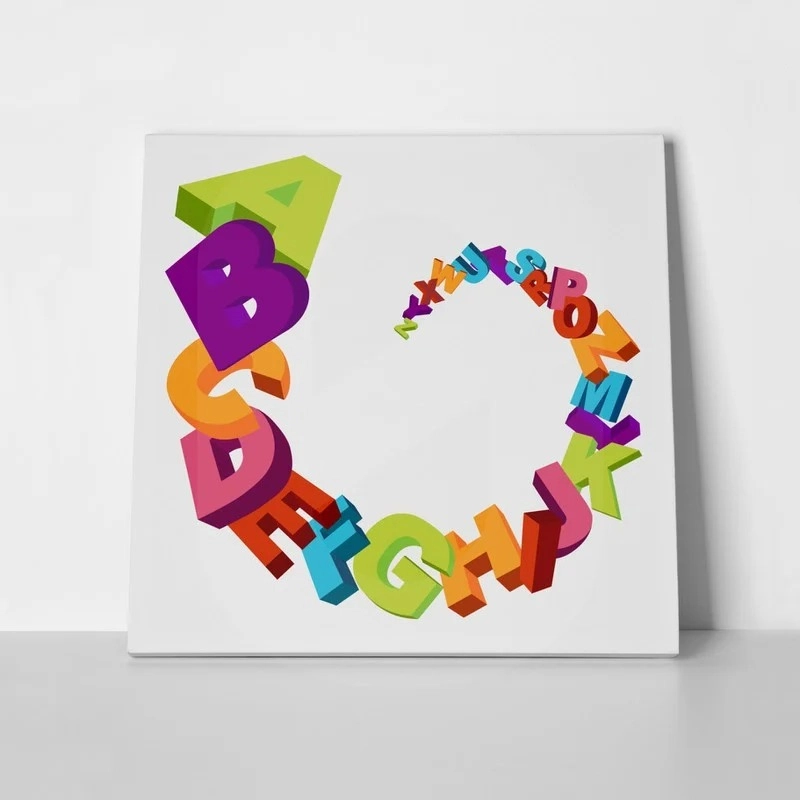 Πίνακας σε καμβά ALPHABET SWIRL