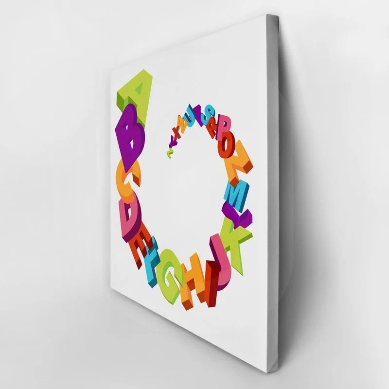 Πίνακας σε καμβά ALPHABET SWIRL
