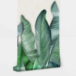 Αυτοκόλλητη Ταπετσαρία τοίχου BANANA LEAVES WATERCOLOR