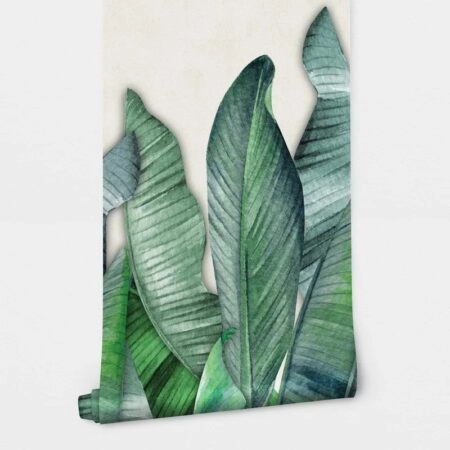 Αυτοκόλλητη Ταπετσαρία τοίχου BANANA LEAVES WATERCOLOR - Tropical Sticky 3