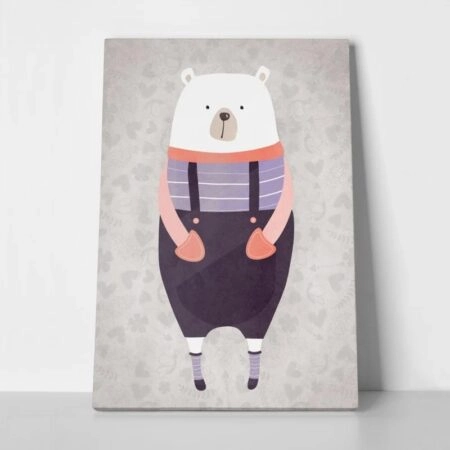 Πινακας σε καμβά BEAR WEARING CLOTHES - Παιδικοι και set