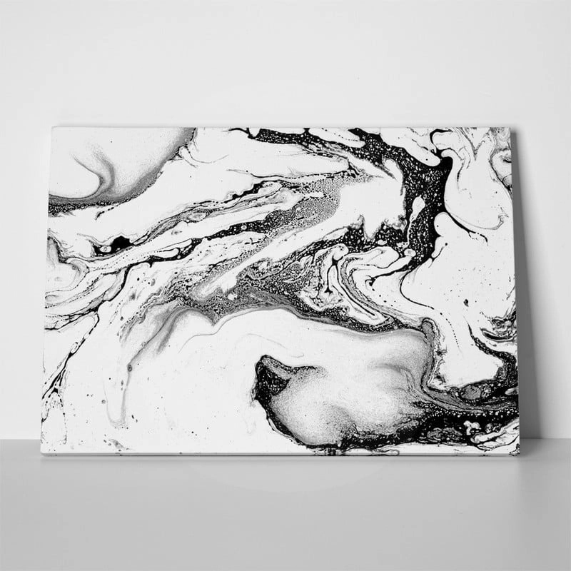 Πινακας σε καμβά BLACK INK MARBLE TEXTURE 4