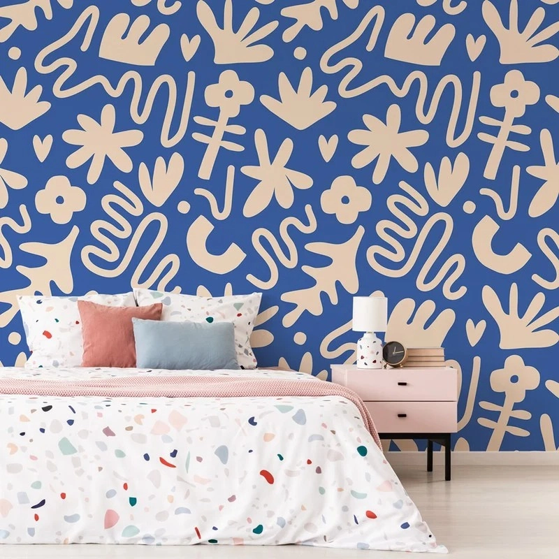 Αυτοκόλλητη Ταπετσαρία τοίχου BLEU MATISSE STYLE SYMBOLS