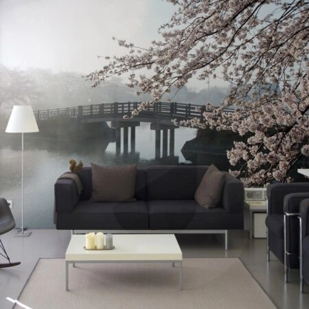 Αυτοκόλλητη Ταπετσαρία τοίχου CHERRY TREE ON THE FOG - Ταπετσαρίες Sticky 1