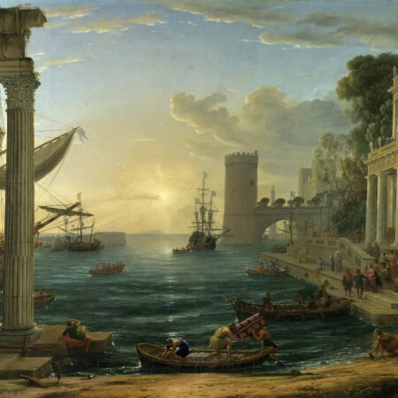 Πινακας σε καμβά CLAUDE - THE EMBARKATION OF THE QUEEN OF SHEBA - Αλλοι ζωγραφοι Sticky 5