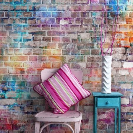 Αυτοκόλλητη Ταπετσαρία τοίχου COLORED WALL - Απομίμηση υλικών