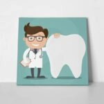 Πίνακας σε καμβά DENTIST AND TOOTH
