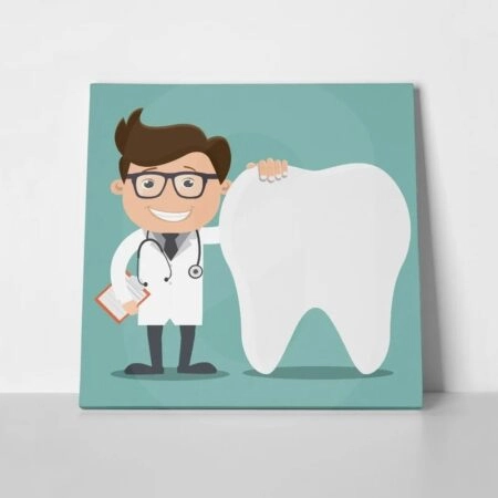Πίνακας σε καμβά DENTIST AND TOOTH - Επιστημη και Υγεια