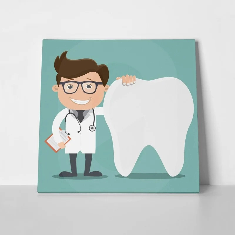Πίνακας σε καμβά DENTIST AND TOOTH