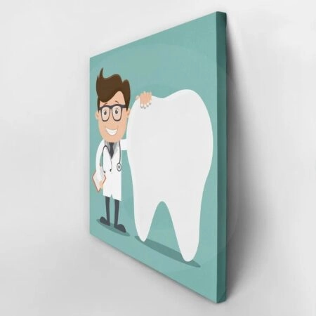 Πίνακας σε καμβά DENTIST AND TOOTH - Επιστημη και Υγεια Sticky 2