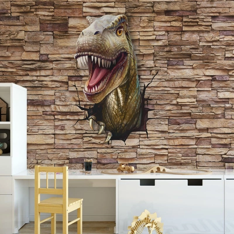 Αυτοκόλλητη Ταπετσαρία τοίχου DINO BREAKING WALL